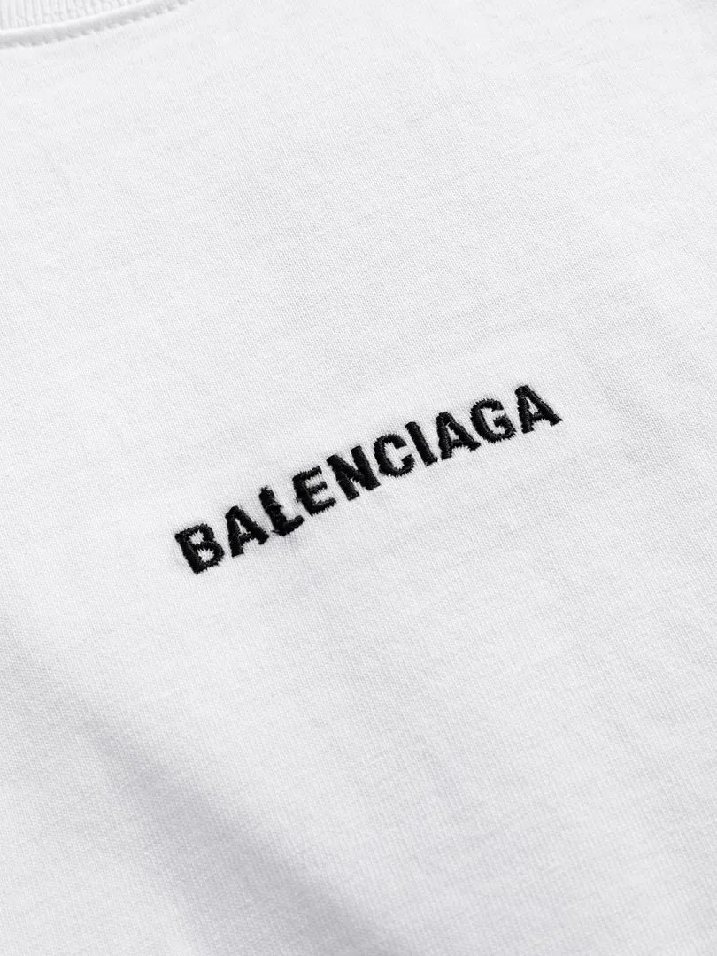P100✨🔥 [balenciaga] 2026FW short-sleeved T-shirt Premium 26s double yarn 300g fabric embroidery process wash water spray Ma Jiu distressed color: wash water black wash water white wash water Khaki Size: S M L XL 2XL